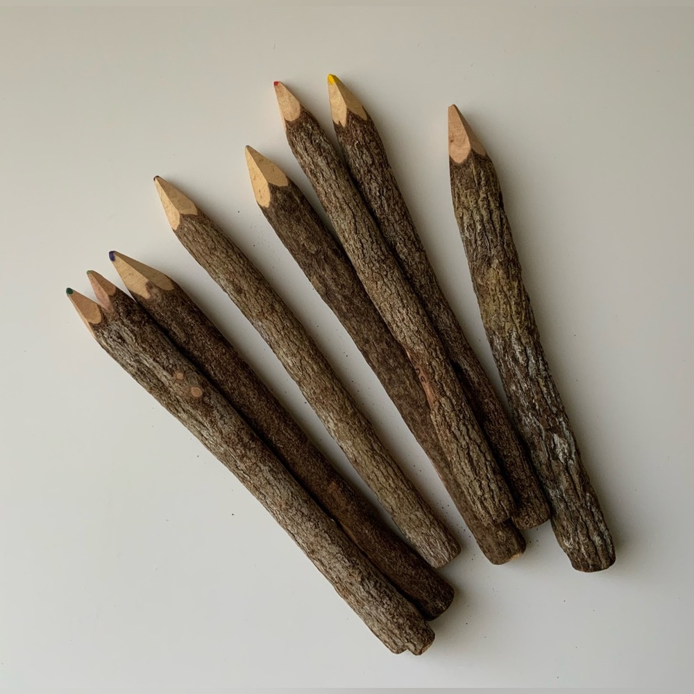 Rustic Wooden Colored Pencils Set